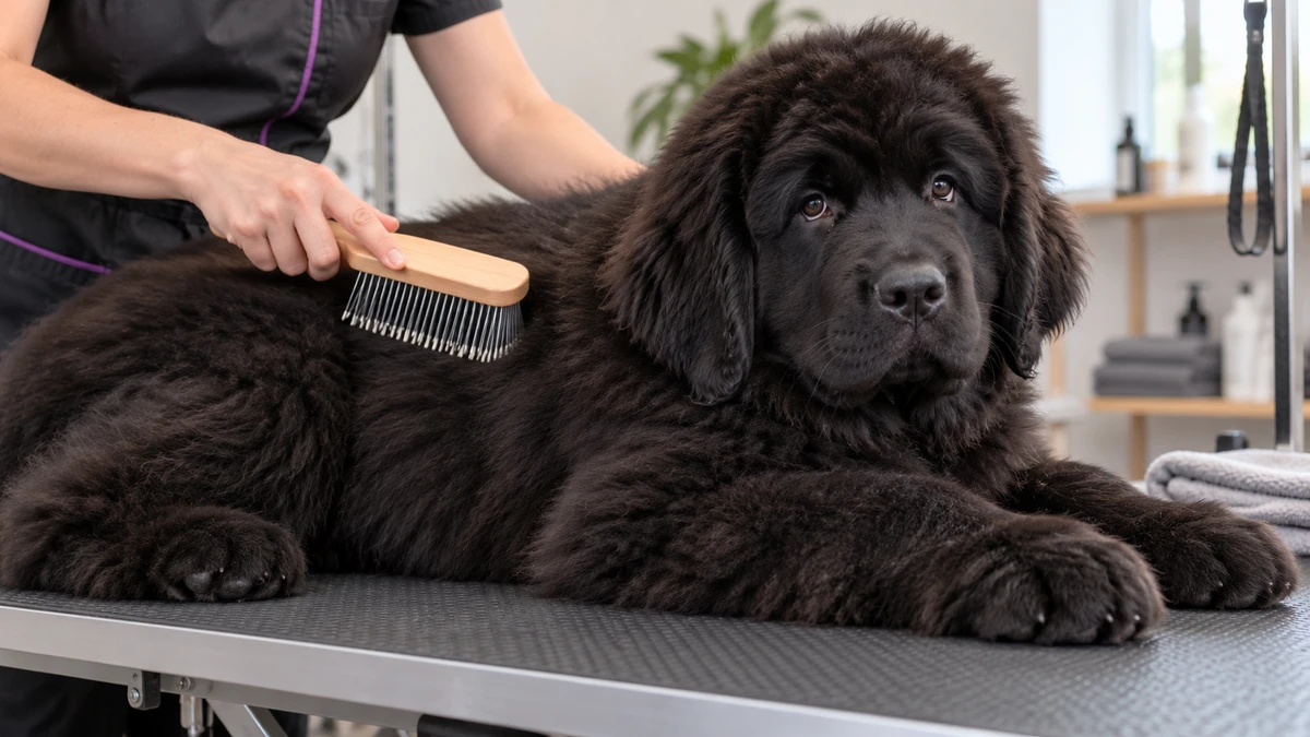 Newfoundland Köpek köpek — çocuklarla oyun