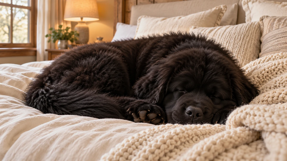 Newfoundland Köpek ilan — uyuyan Newfoundland yavru ilan fotoğrafı